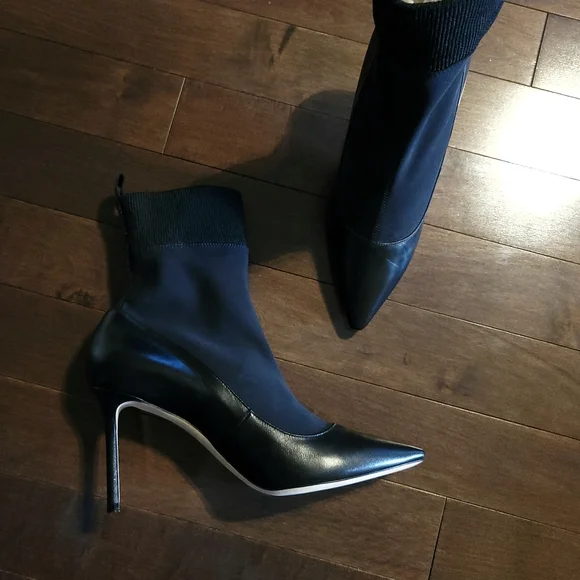 Jimmy Choo Brandon 85 Soft Leather Sock Ankle Spell Out Bootie - Picture 8 of 15